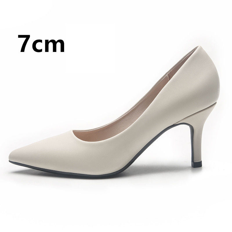 Womens Soft Court Pumps Kitten Heel Pointed Toe Slip On Comfort Shoes