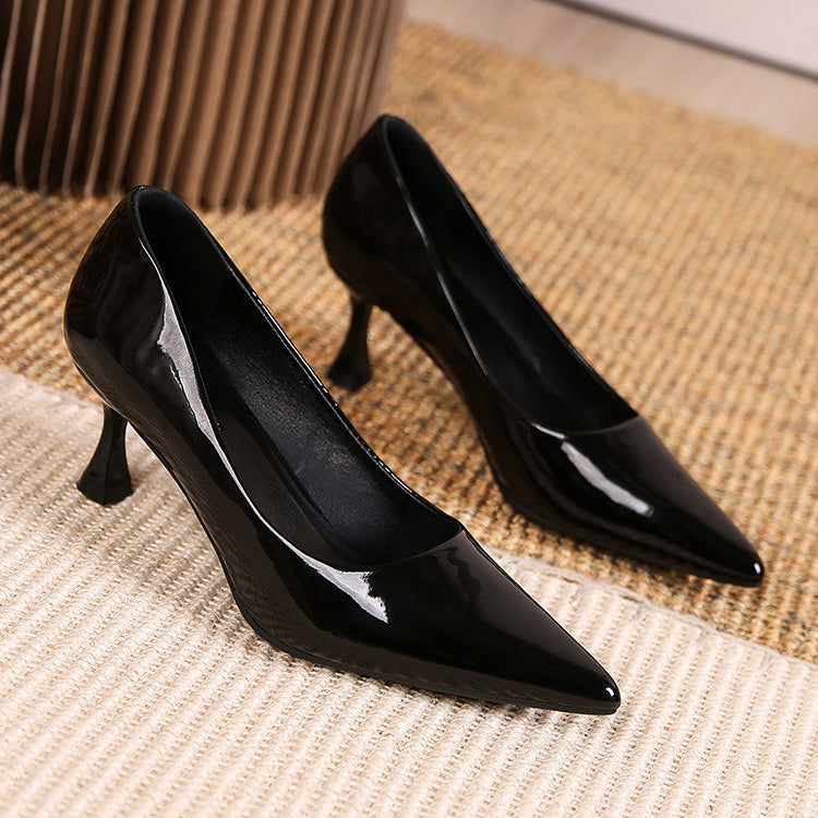 Womens Court Pumps Kitten Stiletto Pointed Toe Slip On Shoes