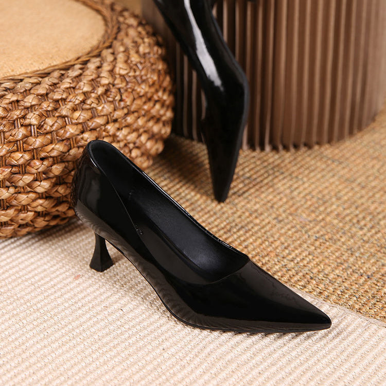 Womens Court Pumps Kitten Stiletto Pointed Toe Slip On Shoes