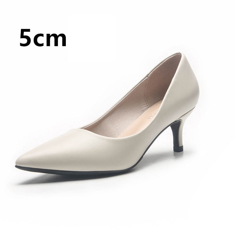 Womens Soft Court Pumps Kitten Heel Pointed Toe Slip On Comfort Shoes