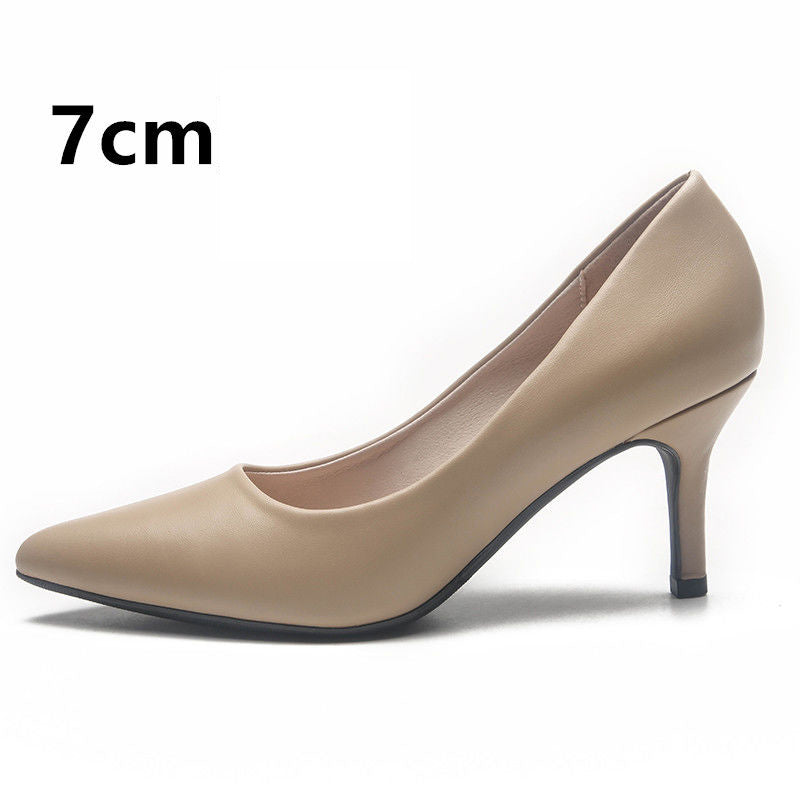 Womens Soft Court Pumps Kitten Heel Pointed Toe Slip On Comfort Shoes