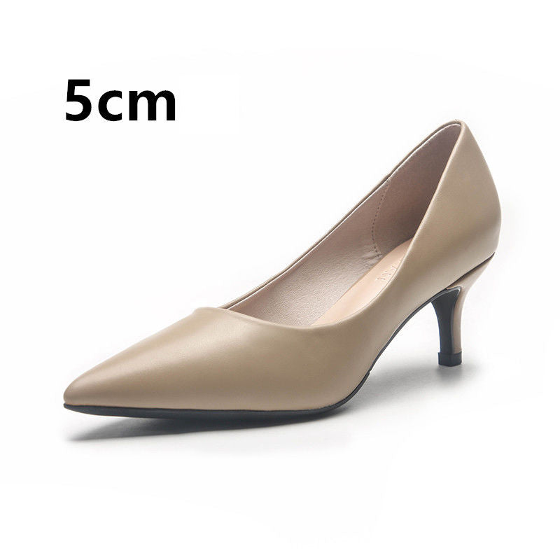 Womens Soft Court Pumps Kitten Heel Pointed Toe Slip On Comfort Shoes