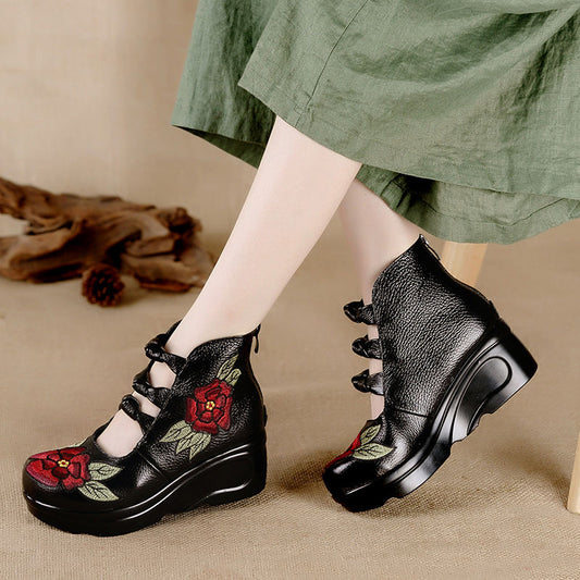 Women's Pumps Wedge Back Zipper Shoes