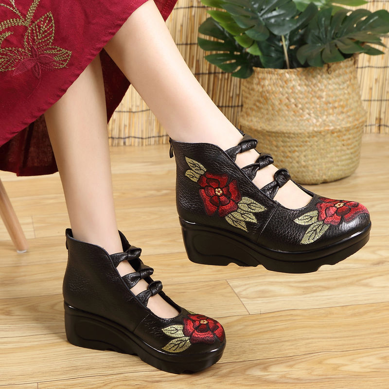 Women's Pumps Wedge Back Zipper Shoes