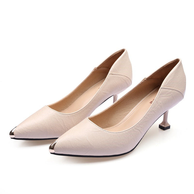 Womens Court Shoes Kitten Stiletto Pointed Toe Slip On Shoes