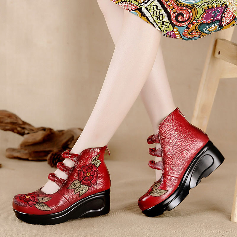 Women's Pumps Wedge Back Zipper Shoes