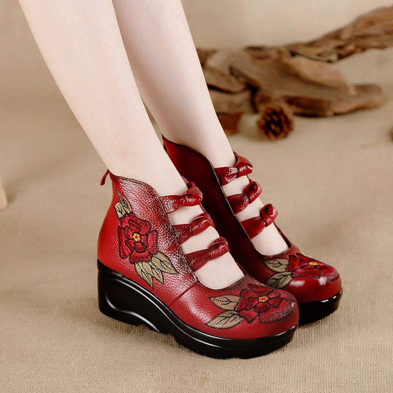 Women's Pumps Wedge Back Zipper Shoes