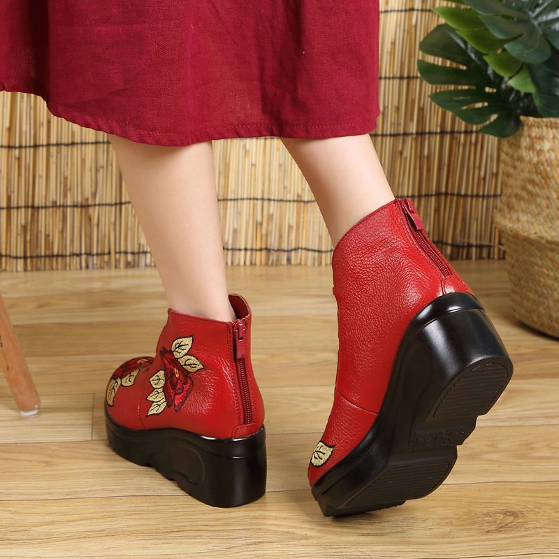 Women's Pumps Wedge Back Zipper Shoes