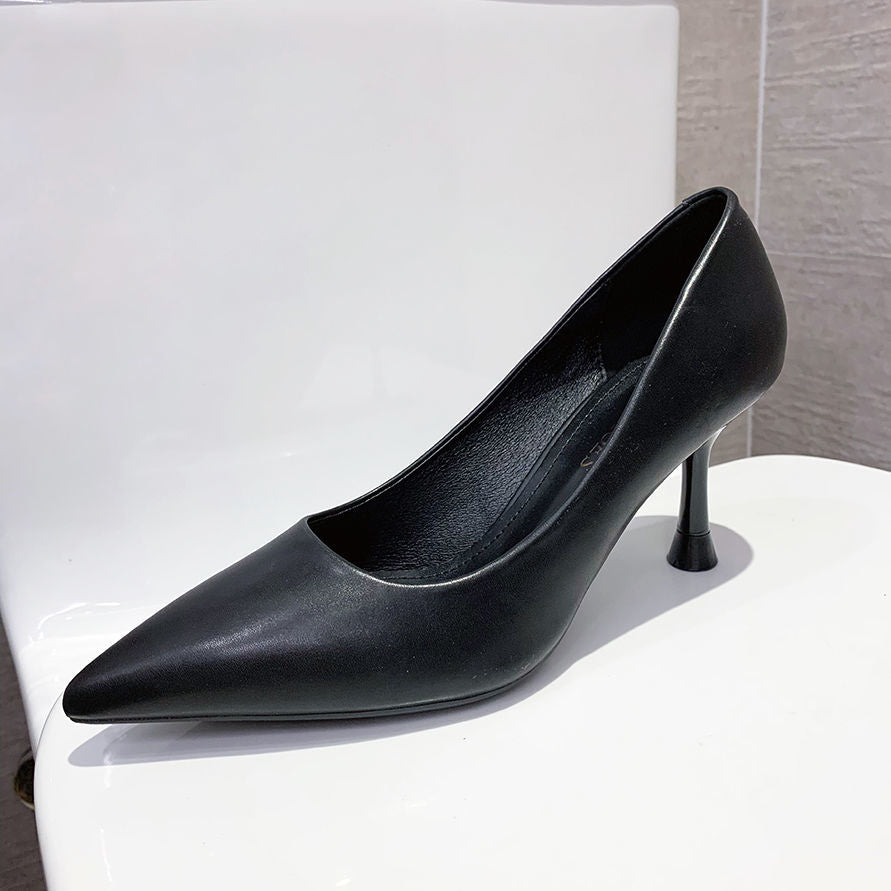 Womens Court Pumps Kitten Heel Pointed Toe Slip On Shoes