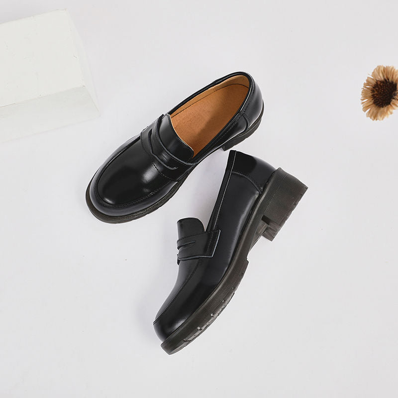 Women's Leather Penny Loafer Uniform Dress Shoes